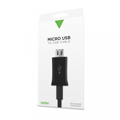 Cablu Vetter GO, Micro USB Cable, Fast Charge, Negru foto