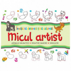 Micul Artist. Invata Sa Desenezi Si Sa Colorezi - Animale (Verde), - Editura Flamingo