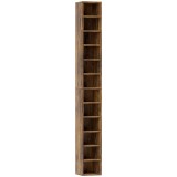 HOMCOM Bibliotecă suport pentru CD-uri cu 12 polițe, pentru 204 CD-uri, din MDF și PAL, 21x20x175 cm, maro rustic | Aosom Romania