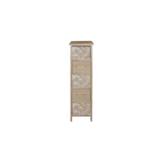 Comoda lemn natur alb 26 x 32 x 98 cm