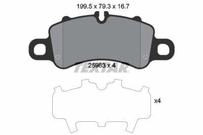 TEXTAR 2598301 set placute frana,frana disc foto