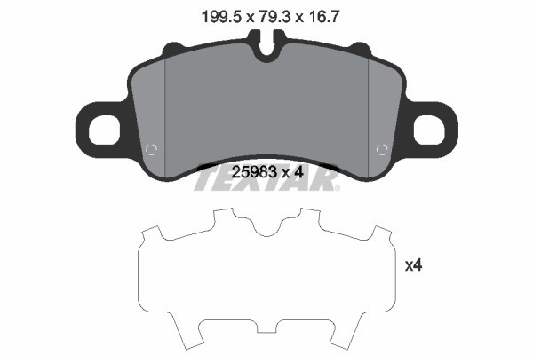 TEXTAR 2598301 set placute frana,frana disc