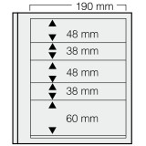 Set 5 folii pentru timbre, D-Blank 605PA, cu 5 buzunare mixte