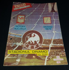 Program Victoria Bucuresti - Dinamo Tbilisi 1987 foto