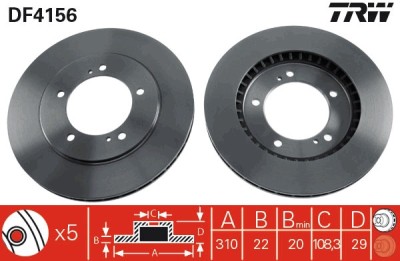 TRW DF4156 Disc frana foto