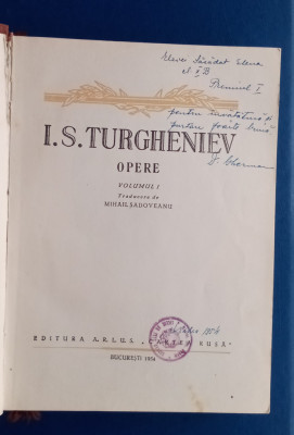 I. S. Turgheniev - Opere vol. I foto