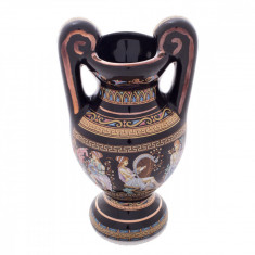 Vaza Greceasca Ceramica decorata cu Foita de Aur 24K 18cm COD: 454