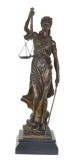 Justitia-statueta Art Nouveau din bronz cu un soclu din marmura PAB034