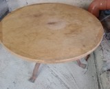 Masa de cafea rotunda blat lemn masiv 95 cm. diam
