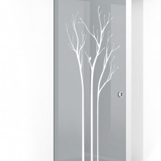 Usa culisanta Boss ® model Peace alb, 60x215 cm, sticla gri 8 mm, glisanta in ambele directii