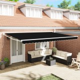 Marchiza retractabilă manuală vidaXL Neagră 500x300 cm