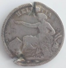 Moneda Argint Elvetia - 1 Franc 1851- An rar