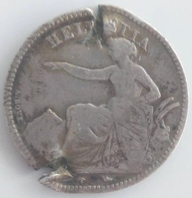 Moneda Argint Elvetia - 1 Franc 1851 foto