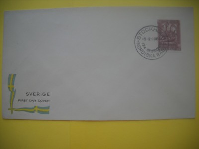HOPCT PLIC S FDC NR 854 NORDISKA RADET 1964 SUEDIA -NECIRCULAT foto