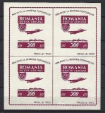 Romania 1946 - Lp 201a - Organizatia sportului Popular - colita nedantelata - bloc de 4 - MNH lux *****, Nestampilat