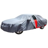Cumpara ieftin Prelata Auto 3 Straturi RoGroup M Gri, Husa Exterioara Universala 430x160x120cm, Rezistenta UV, Buzunare Oglinzi, Fermoar