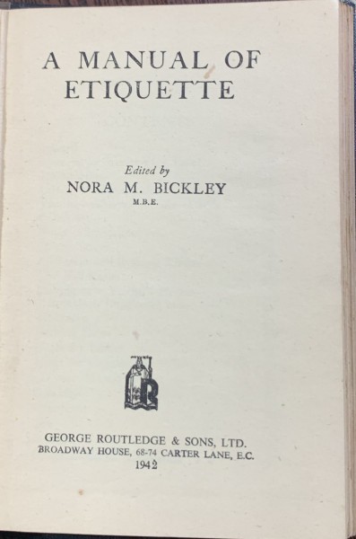 A manual of etiquette
