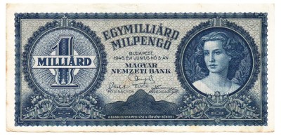 Ungaria 1 000 000 000 000 000 Pengo 1946 P-131 U21 foto