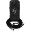Husa pentru iPhone 16 Pro Max - Guess Hardcase 4G Big Logo with Cord Strap (GUHCP16XP4GMGCRK) - Black