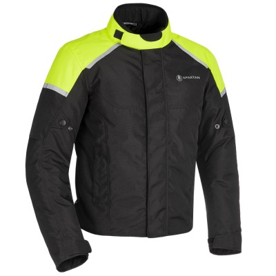 Geaca textila impermeabila Oxford Spartan, versiune scurta, culoare negru/fluo,... Cod Produs: MX_NEW SM210202MOX foto