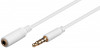 Cablu prelungitor 2m AUX casti 4-pin JACK 3.5 mm STEREO aurit mama-tata AWG28 cupru alb 62362 Goobay