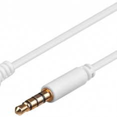 Cablu prelungitor 2m AUX casti 4-pin JACK 3.5 mm STEREO aurit mama-tata AWG28 cupru alb 62362 Goobay