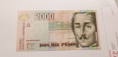 bancnota columbia 2000 p 2013 foto