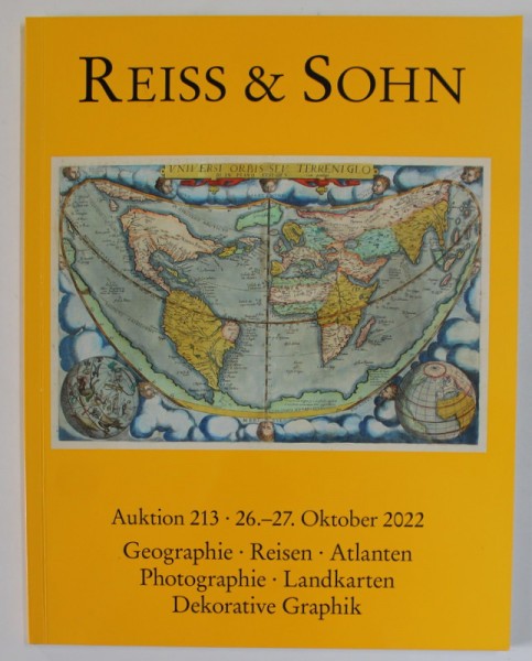 REISS und SOHN , GEOGRAPHIE , REISEN , ATLANTEN ..DEKORATIVE GRAPHIK , CATALOG DE LICITATIE , TEXT IN LB. GERMANA , 2022