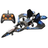 Cumpara ieftin Avion cu telecomanda iUni LC222-A, Thunder Jet X, Acrobatii 360&deg;, Giroscop, Rezistent la impact, Lumini LED, Albastru