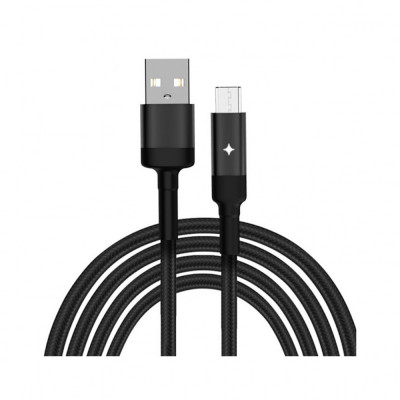 Cablu de Date USB Micro-USB, 2.4A, 1.2m - Yesido (CA-28) - Black foto