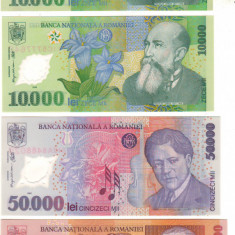 SV * Romania BNR * 2 Semnaturi x 10000 LEI 2000 si 50000 + 100000 LEI 2001 * UNC