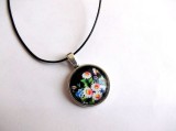 colier sticla cu flori de camp 32439