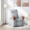 vidaXL Fotoliu rabatabil, gri deschis, material textil