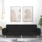 Canapea extensibilă cu 2 locuri, 2 perne, negru, textil