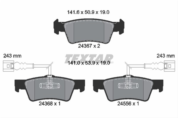 Set placute frana TEXTAR 2436701