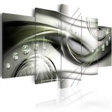 Cumpara ieftin Tablou - Glowing Green Wave 200x100 cm