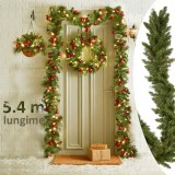 Ghirlanda decorativa din brad artificial, molid scandinav, lungime 5.4 m, verde