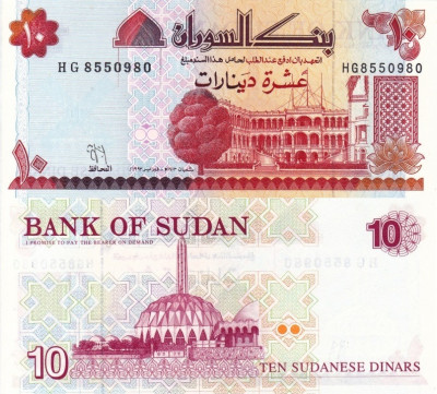 SUDAN 10 pounds 1993 UNC!!! foto