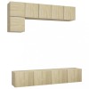 Set de dulapuri TV, 5 piese, stejar sonoma, lemn prelucrat