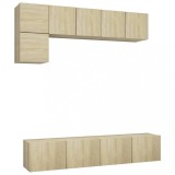 Cumpara ieftin Set de dulapuri TV, 5 piese, stejar sonoma, lemn prelucrat