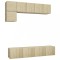 Set de dulapuri TV, 5 piese, stejar sonoma, lemn prelucrat