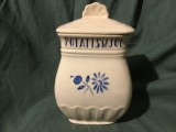 Recipient bucatarie / Cutie veche din ceramica prima jumatate a secolului XX pentru Potatismjol ( Amidon de Cartofi ) cu marcaj Rorstrand Sweden !