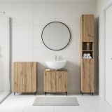 Cumpara ieftin Set de cabinet pentru baie cu 3 piese ZWOLLE Stejar Artizanal