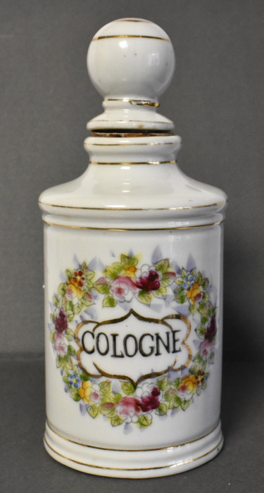Recipient din portelan Apa de Colonie / Sticla parfum - perioada interbelica