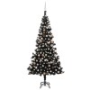 VidaXL Brad Crăciun pre-iluminat cu set globuri, negru, 240 cm, PVC 3077592