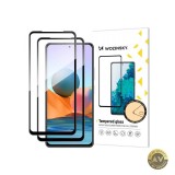 Folie de protectie Ecran WZK pentru Xiaomi Redmi Note 12 4G / Note 12 Pro 4G / Note 12 Pro 5G Sticla Securizata Full Glue Set 2 bucati Neagra