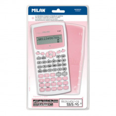 Calculator Stiintific Milan, Antibacterial, 12 Digits, 240 de Functii, Roz/Alb, Carcasa de Protectie, Multicolor, Calculator Stiintific, Calculatoare