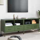 vidaXL Dulapuri TV, 2 buc., verde măsliniu, 68x39x50,5 cm, oțel