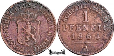 1864 A, 1 Pfennig - Henric al XXII-lea - Principatul Reuss Elder Line foto