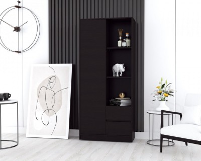 Dulap MP1 - 1U+2S, 80x33x180 cm, Wenge foto